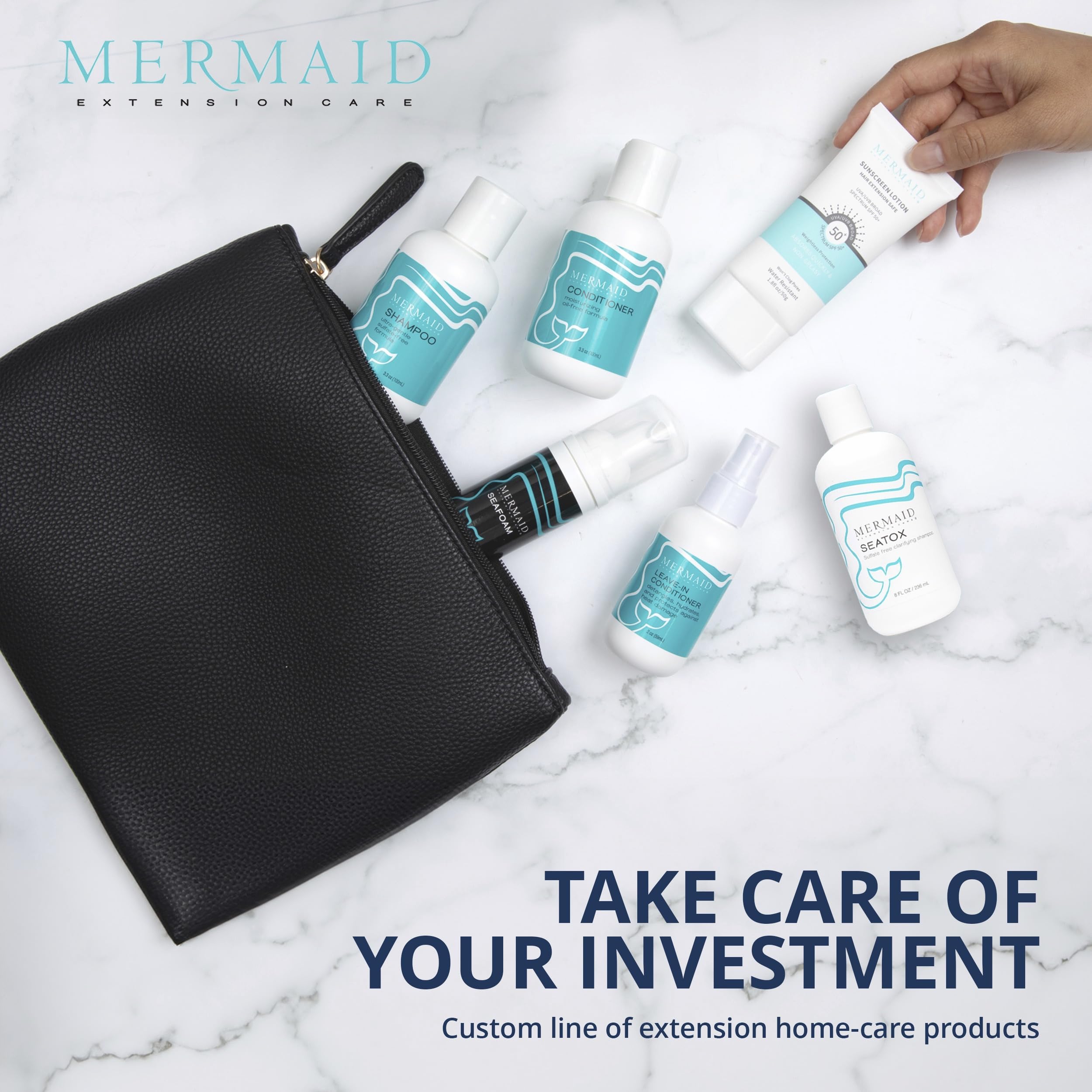 Mermaid Extension Care Shampoo — Ultra-Gentle, Sulfate-Free Nourishment for Hair Extensions (32 fl oz)