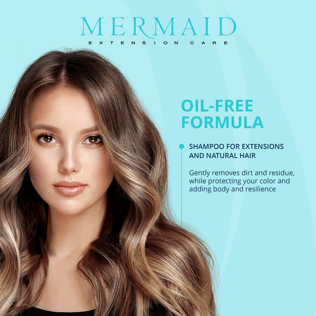Mermaid Extension Care Shampoo — Ultra-Gentle, Sulfate-Free Nourishment for Hair Extensions (32 fl oz)