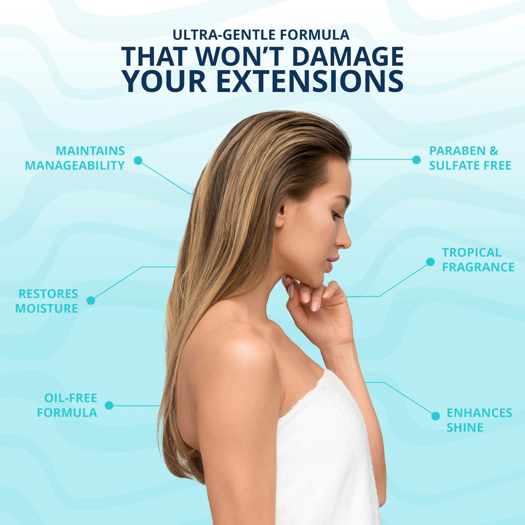 Mermaid Extension Care Shampoo — Ultra-Gentle, Sulfate-Free Nourishment for Hair Extensions (32 fl oz)