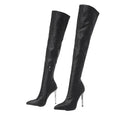 Metallic Over-The-Knee Stiletto Boots