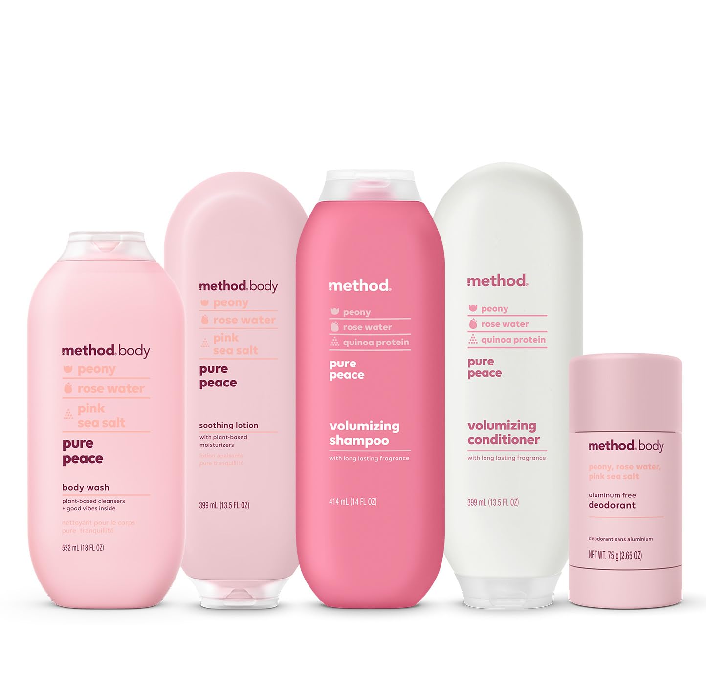 Method Deodorant Pure Peace - Aluminum-Free, 12-Hour Protection (Pack of 5)
