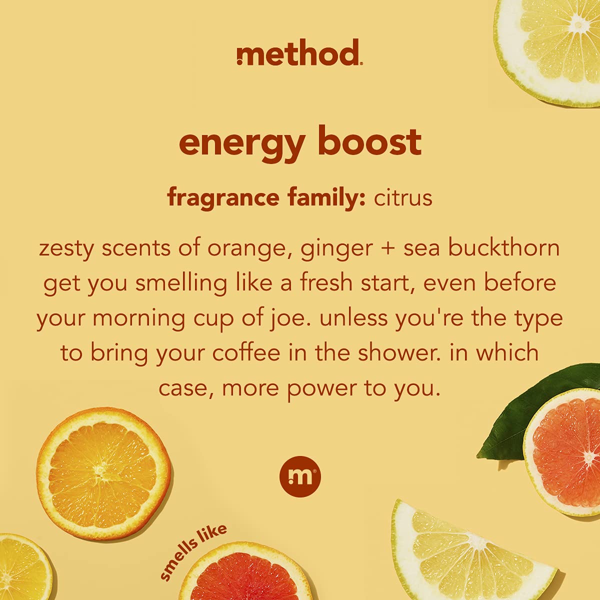 Method Body Wash Energy Boost – 3 x 18oz, Citrus-Ginger, Sea Buckthorn