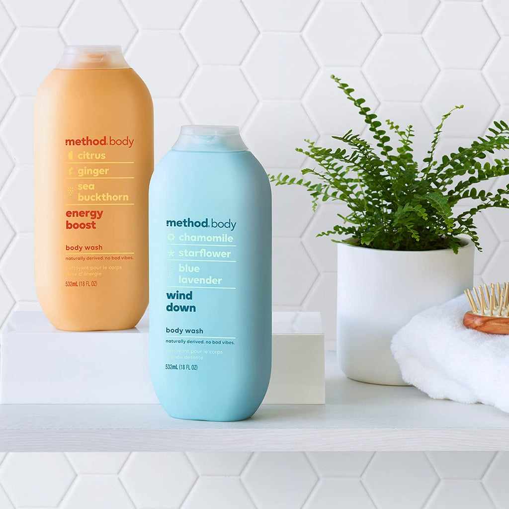 Method Body Wash Energy Boost – 3 x 18oz, Citrus-Ginger, Sea Buckthorn