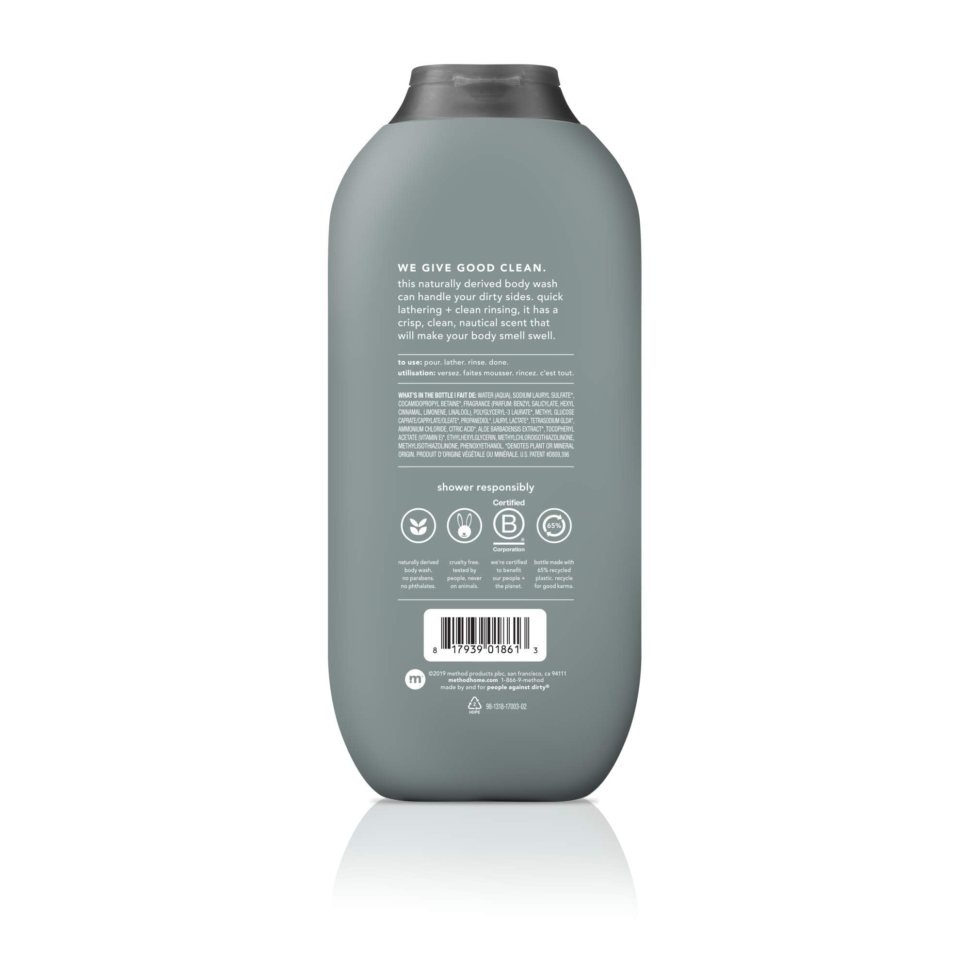 Method Men 3-Pack Body Wash 18 oz Each – Sea + Surf, Cedar + Cypress, Juniper + Sage