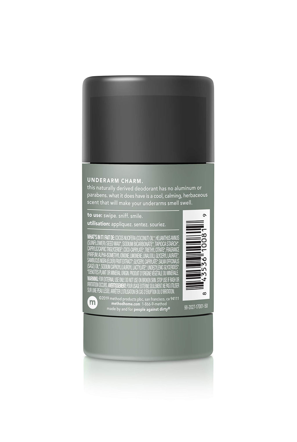 Method Men's Aluminum-Free Deodorant – Juniper & Sage, 2.65 oz (Pack of 6)