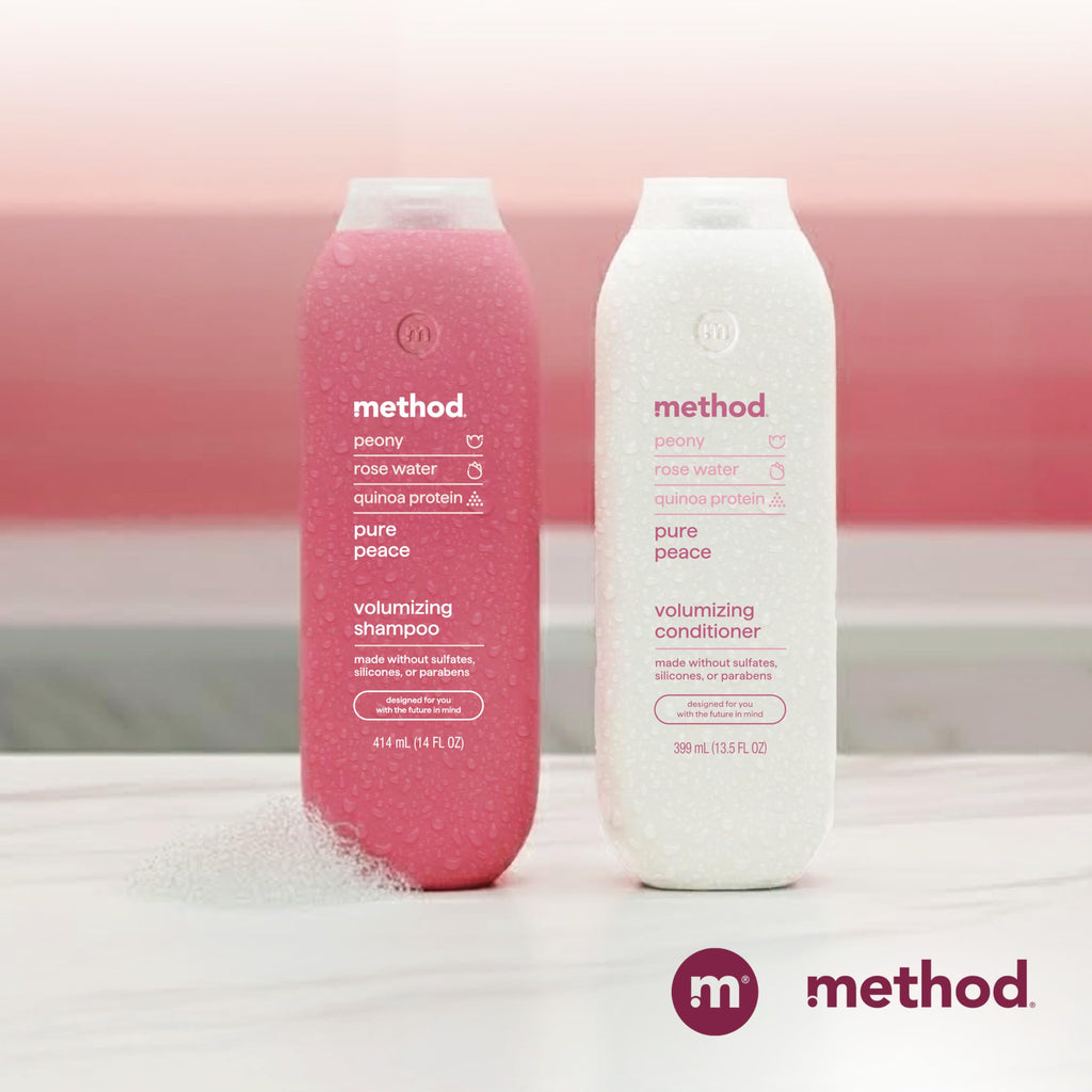 Method Pure Peace Volumizing Shampoo – Thicker, Fuller Hair, Sulfate-Free & Color Safe (14 oz x3)