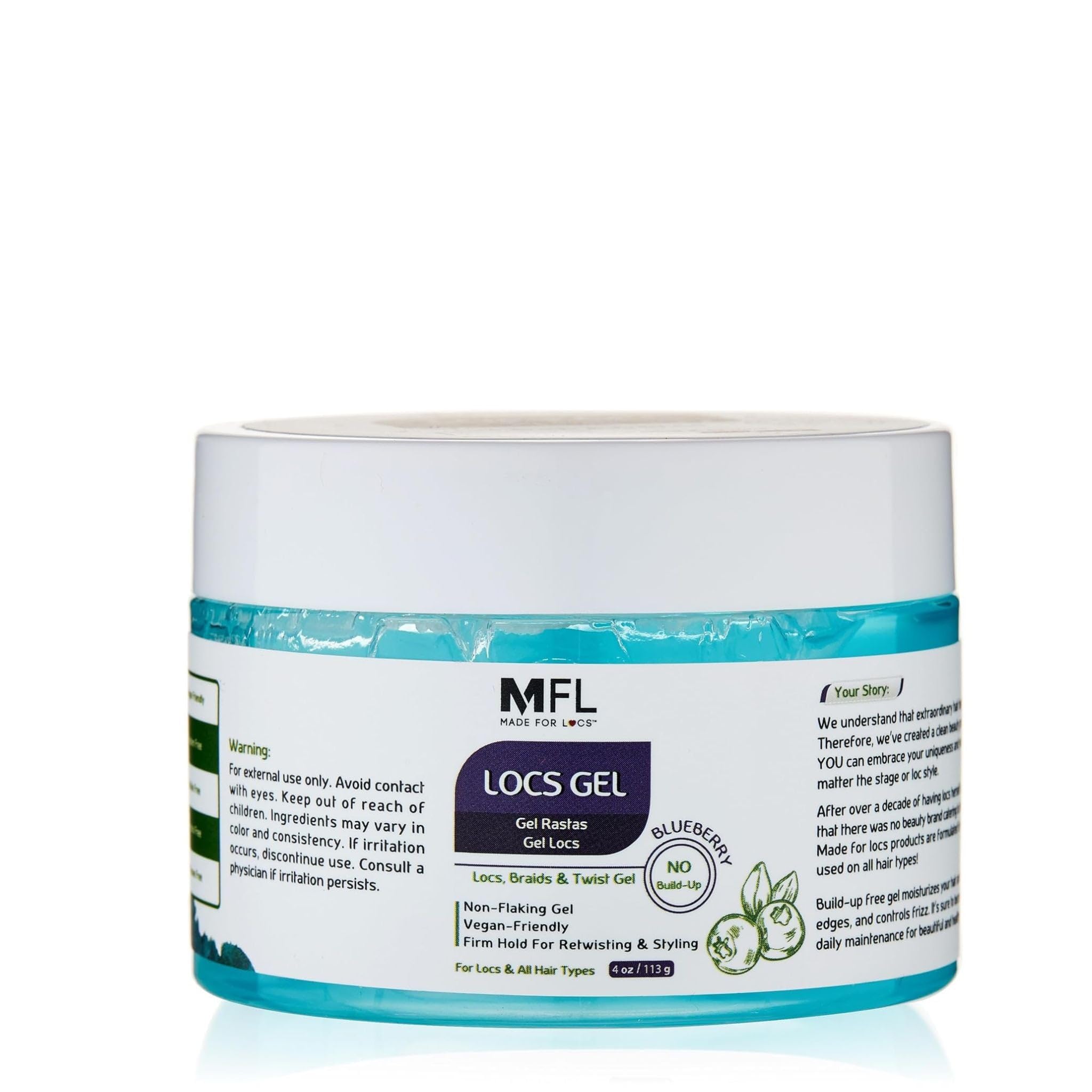 Made For Locs Retwisting Firm Hold Pomade — Vegan Gel for Locs, 4 oz Blueberry | MFL