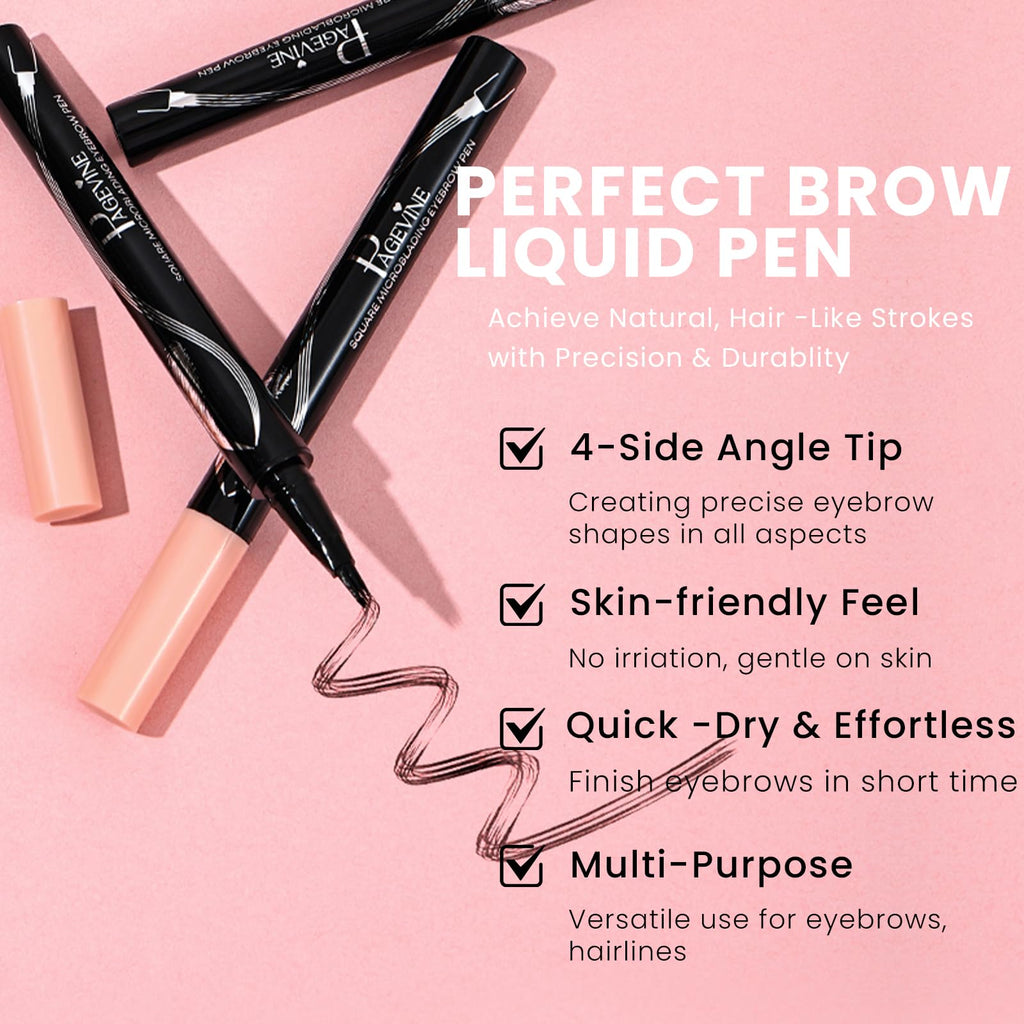 Mgviiiva Eyebrow Pen – 3D Hair-Like Strokes, Waterproof, 24H Hold (#02)