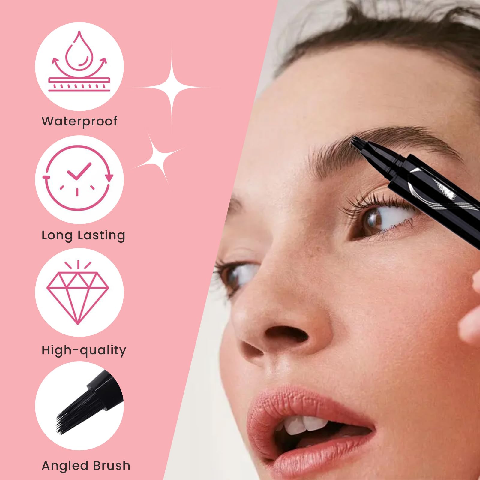 Mgviiiva Eyebrow Pen - 3D Hair-Like Strokes, Waterproof, 24H Hold, Angled Brush | Easy to Use #03