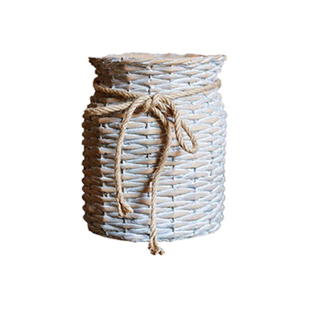 MI37 A Set Of Two Rattan Outdoor Plant Stands