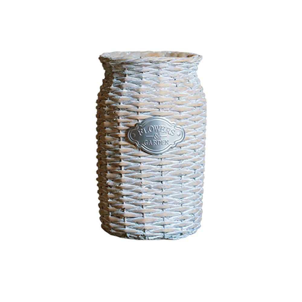 MI37 A Set Of Two Rattan Outdoor Plant Stands