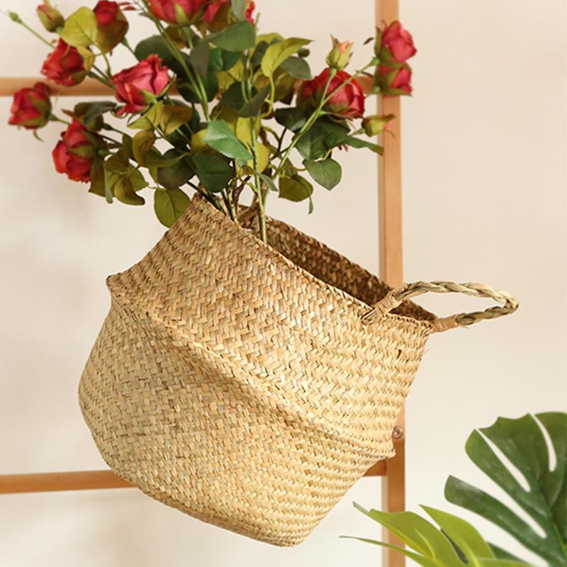 MI44 A Set Of Two Rattan Indoor Plant Stands