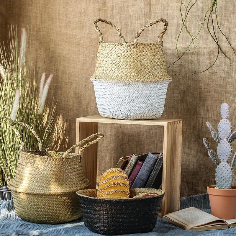 MI44 A Set Of Two Rattan Indoor Plant Stands