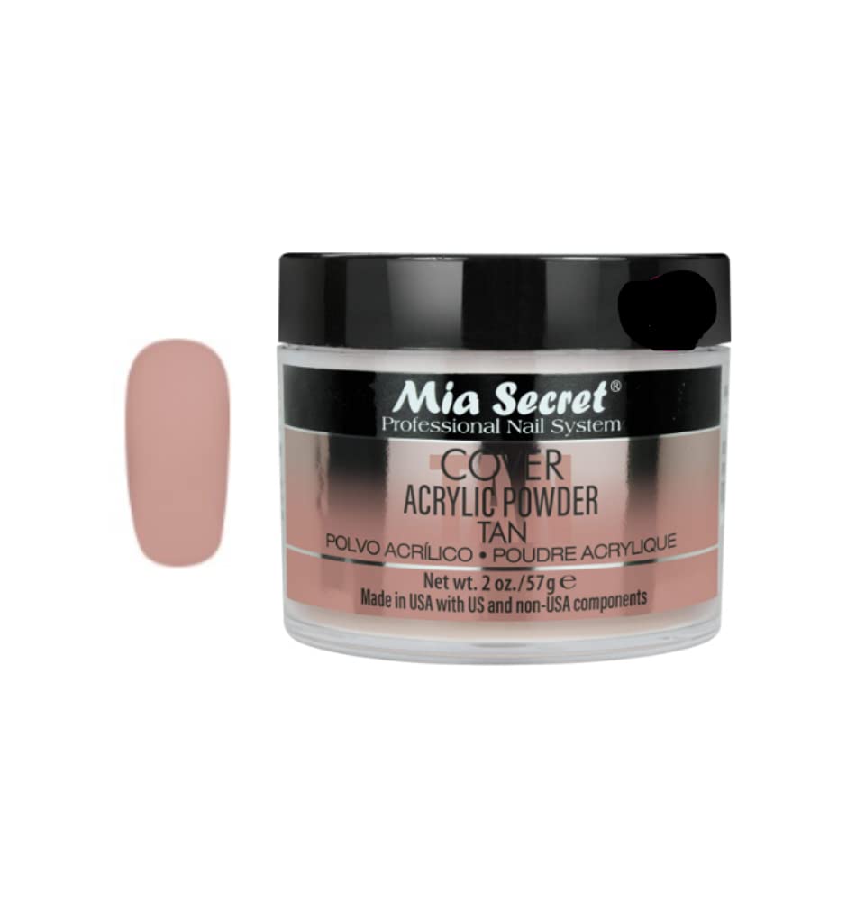 Mia Secret Cover Tan Acrylic Powder – Made in USA – 2 oz (Multiple Sizes Available)
