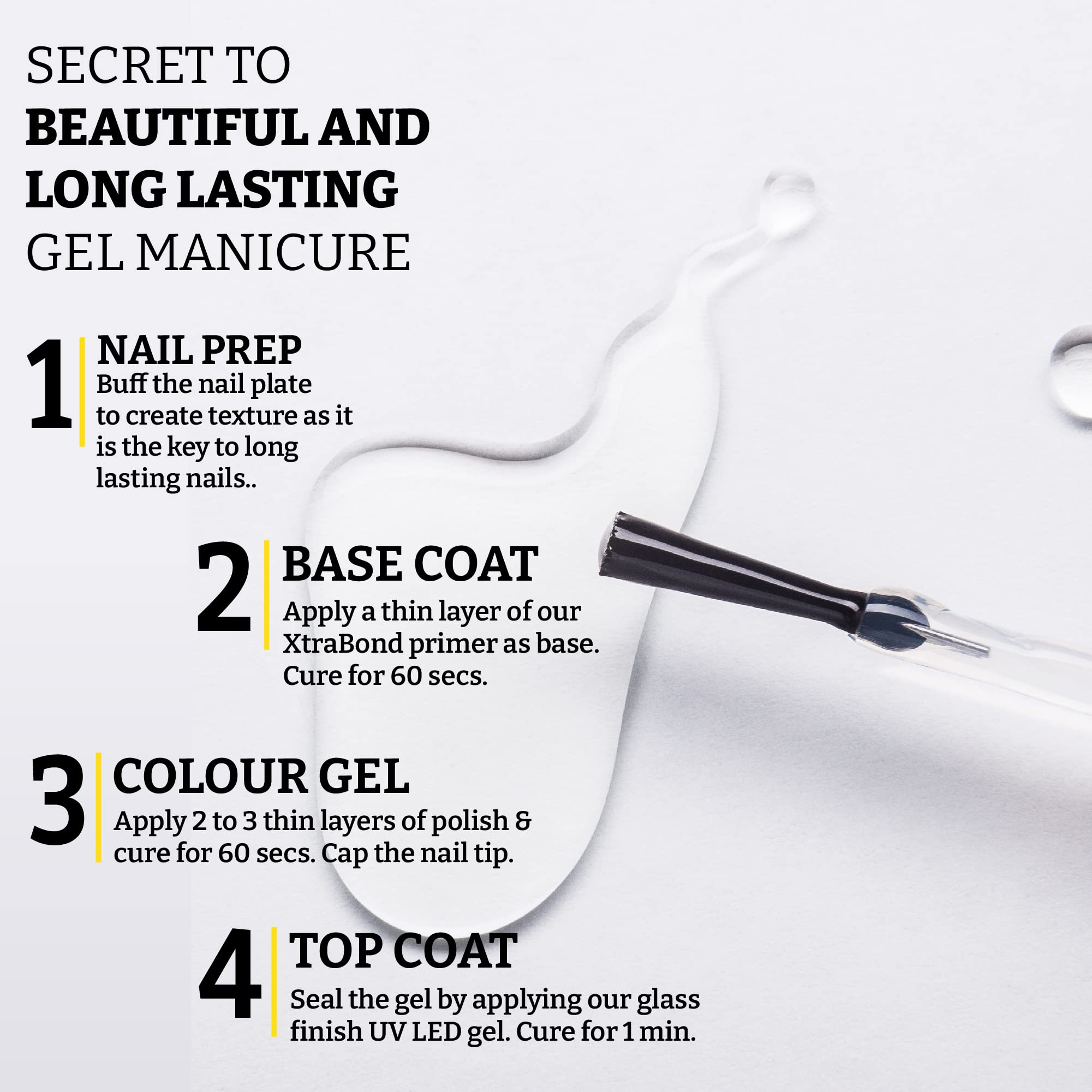 Mia Secret Glass Finish UV-LED Gel – Clear, 0.5 fl oz (15 mL)