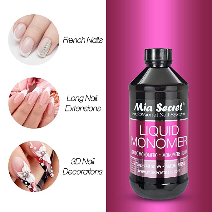 Mia Secret Liquid Monomer 4 Oz – Premium Acrylic Monomer for Salon Nails