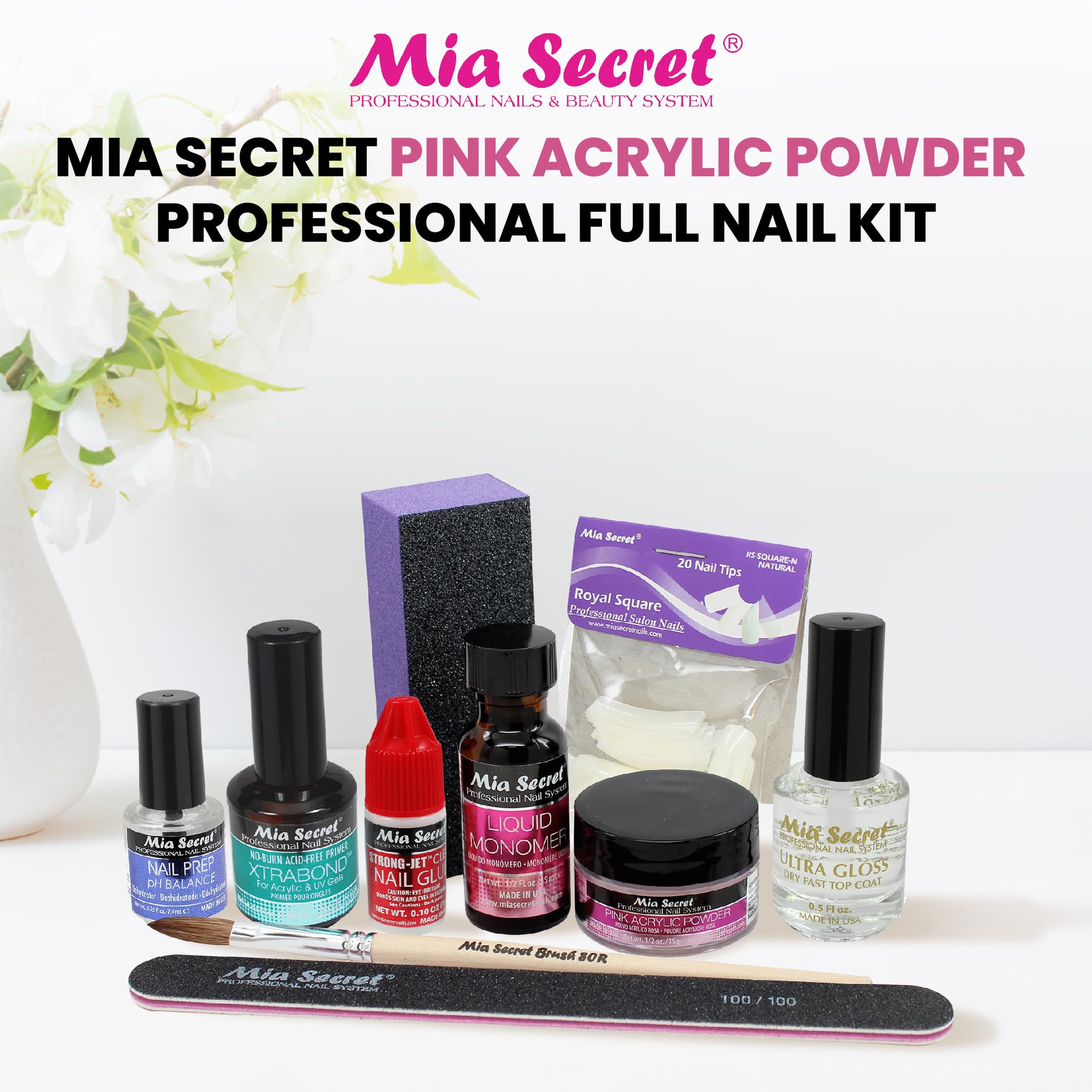 Mia Secret Pink Acrylic Nail Kit – Beginner Complete Set