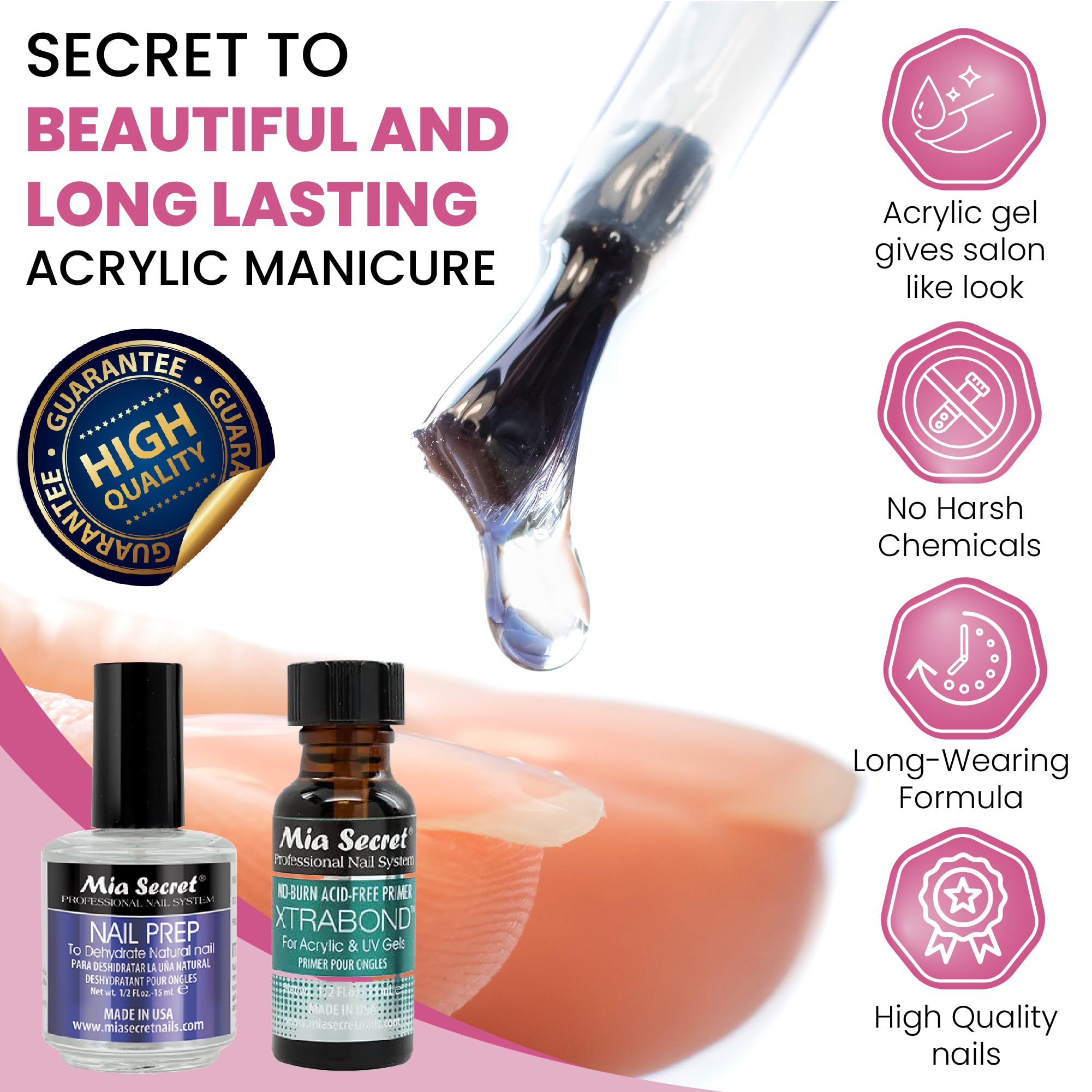 Mia Secret Pink Acrylic Nail Kit – Beginner Complete Set