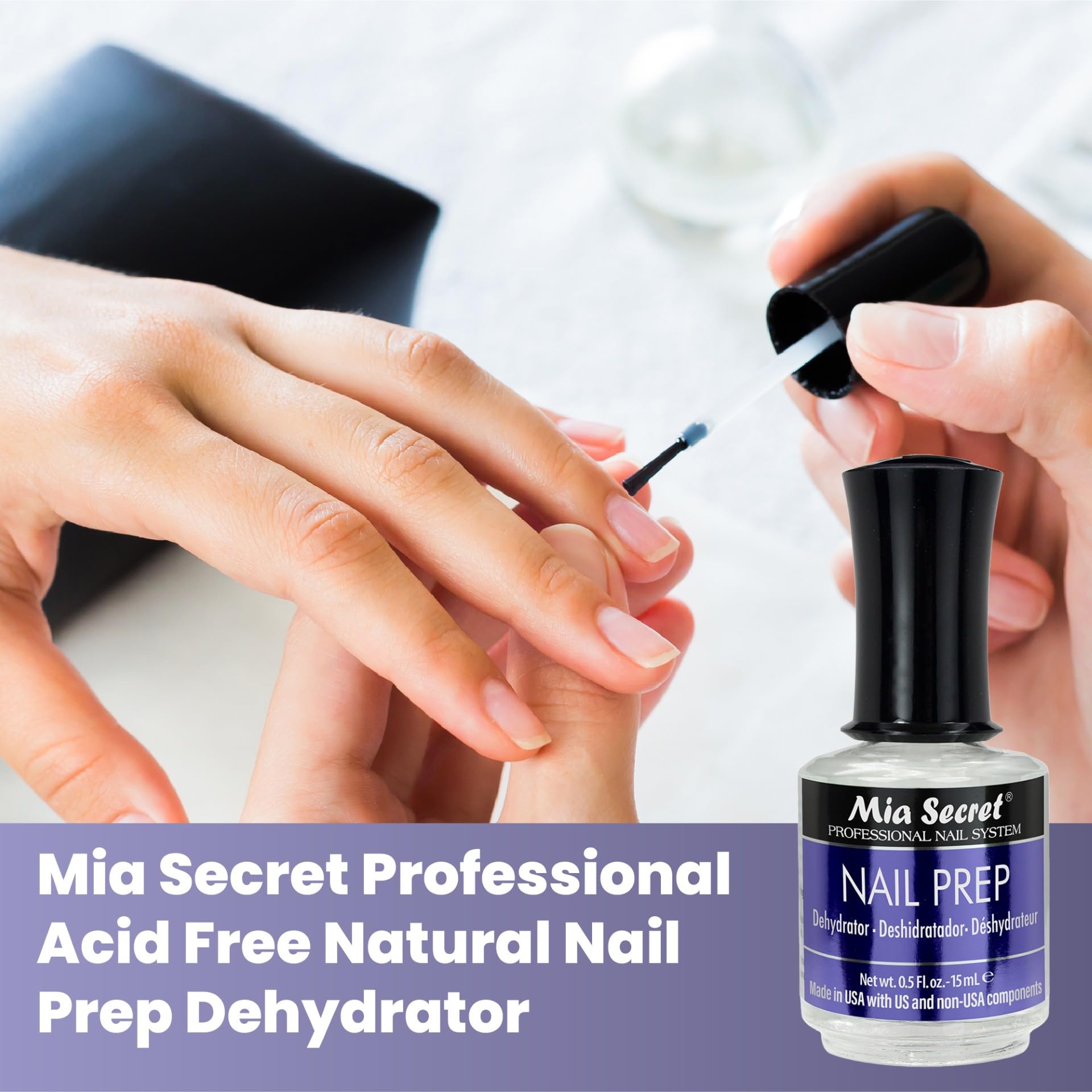 Mia Secret 15 ml Nail Dehydrator & XTRABOND Primer – Acid-Free Base Coat Kit