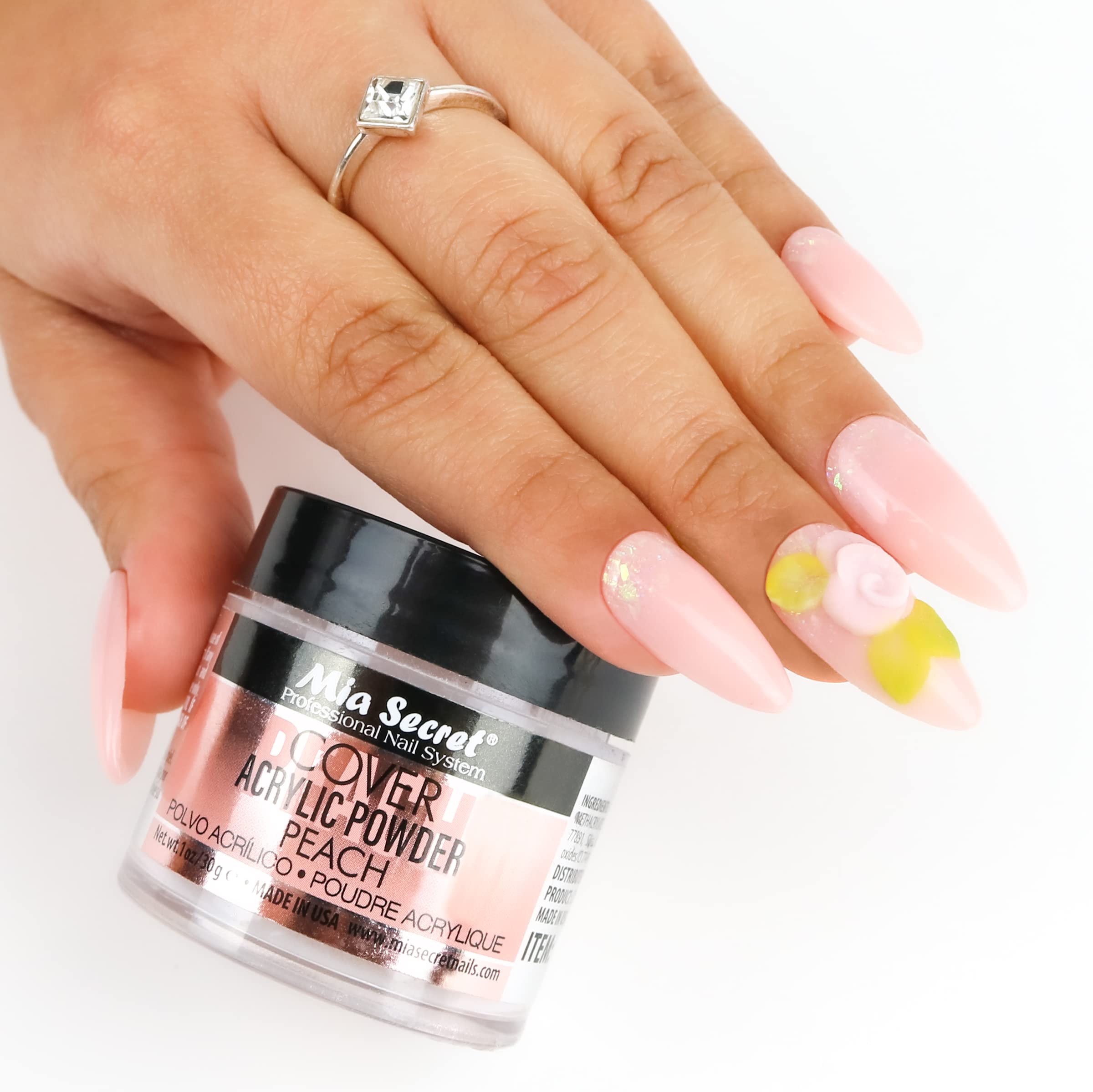 Mia Secret Peach Cover Acrylic Powder 8 oz – Salon-Quality Nails, Easy Coverage
