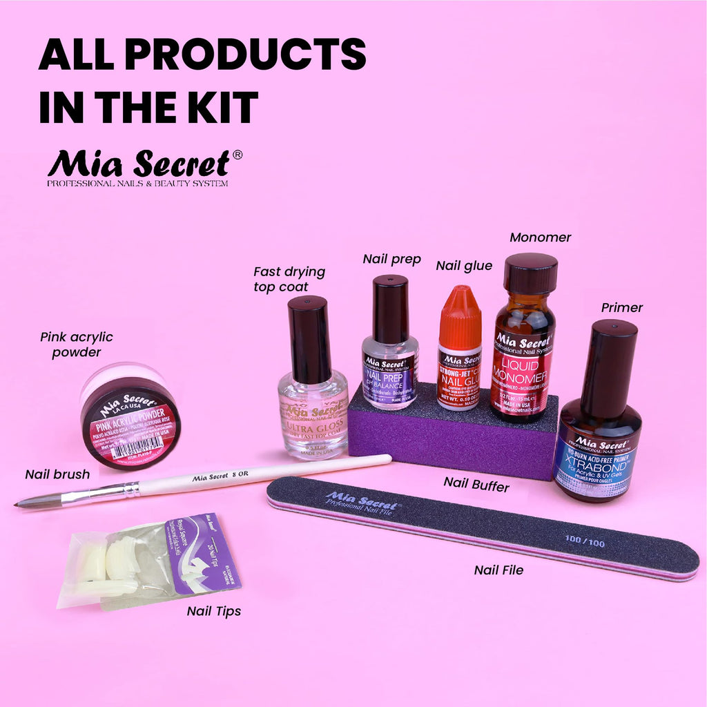 Mia Secret Pink Acrylic Nail Kit – Beginner Complete Set