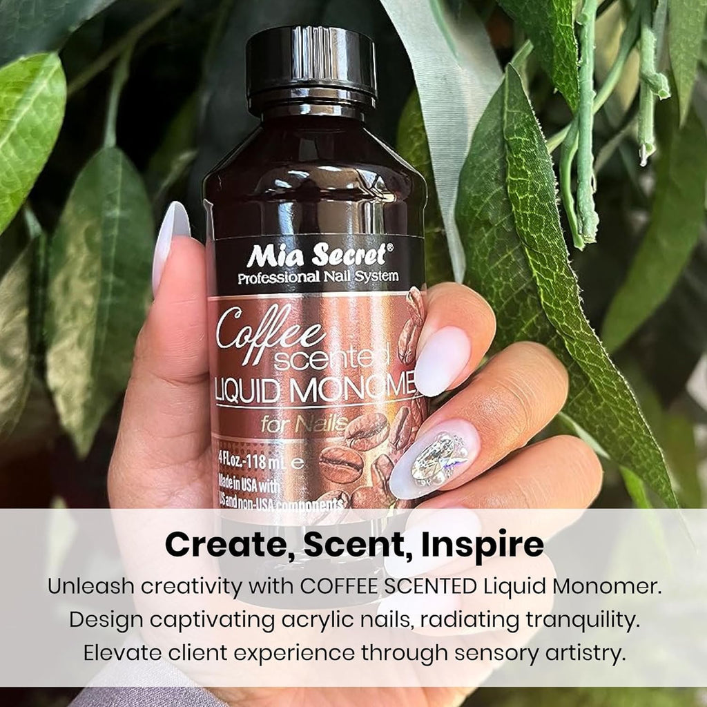 Mia Secret Coffee Scented Liquid Monomer (8 oz) – EMA Monomer for Acrylic Nails – Made in USA