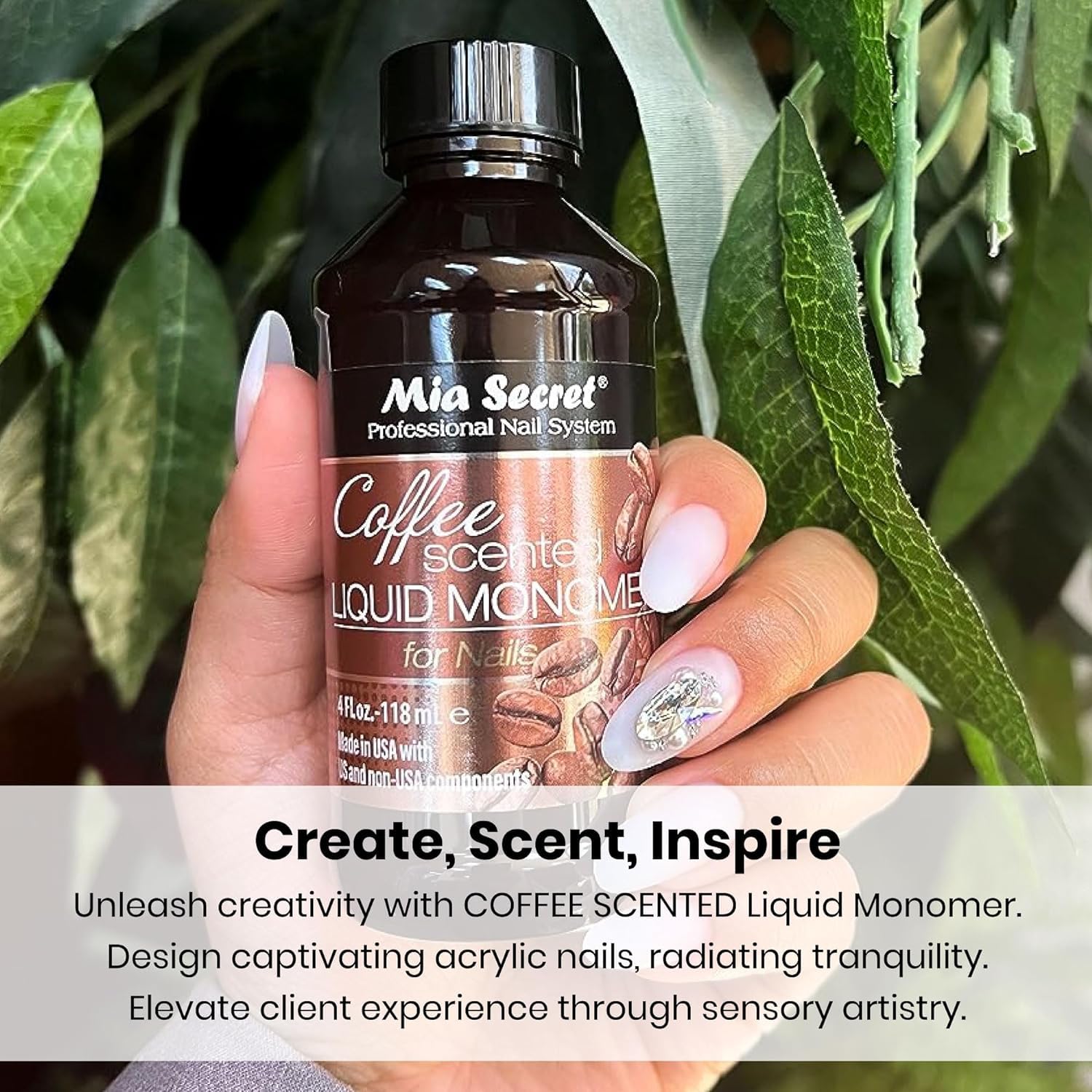 Mia Secret Coffee Scented Liquid Monomer (8 oz) – EMA Monomer for Acrylic Nails – Made in USA