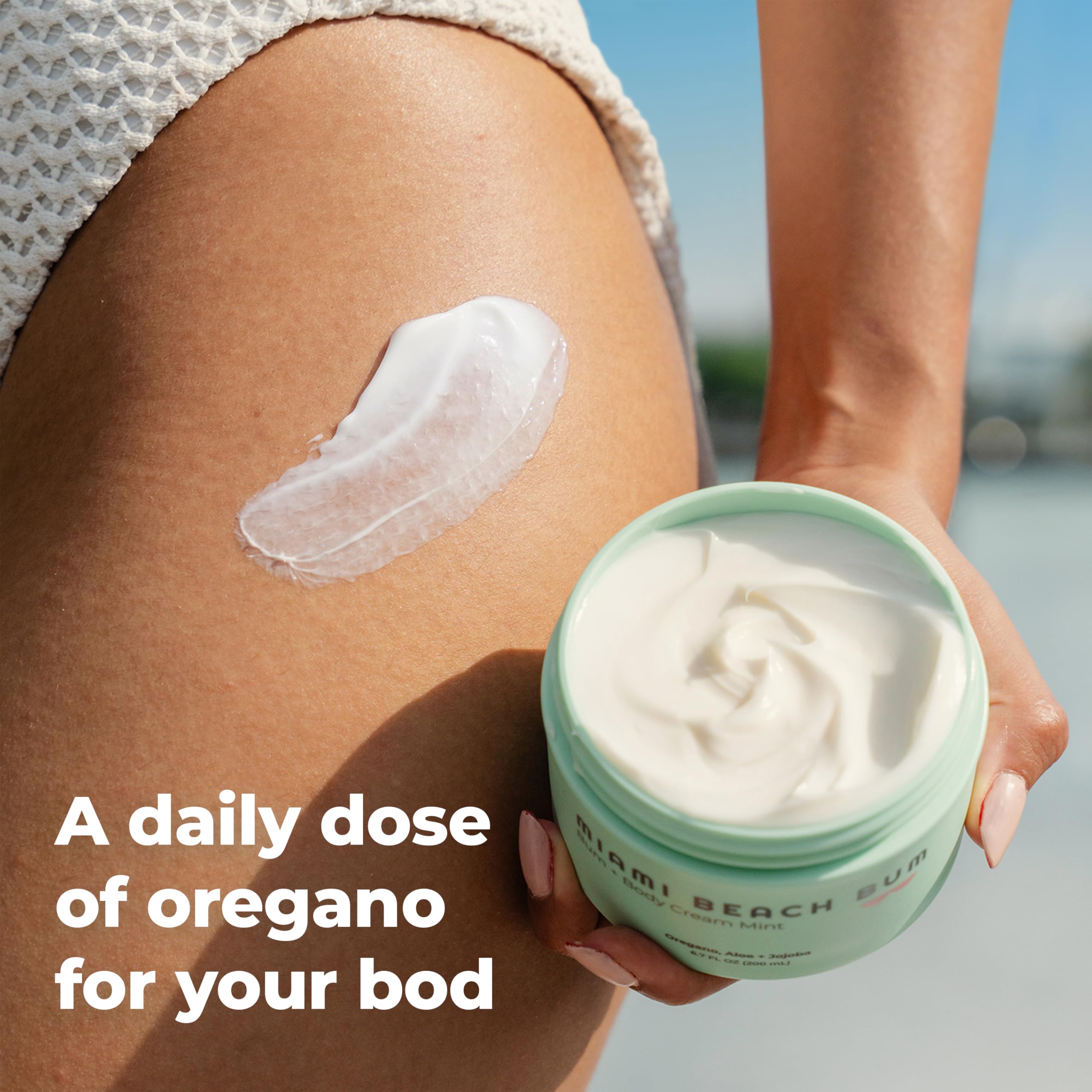 Miami Beach Bum Bum + Body Butter Cream – Daily Moisturizer with Oregano Oil (3.4 oz)