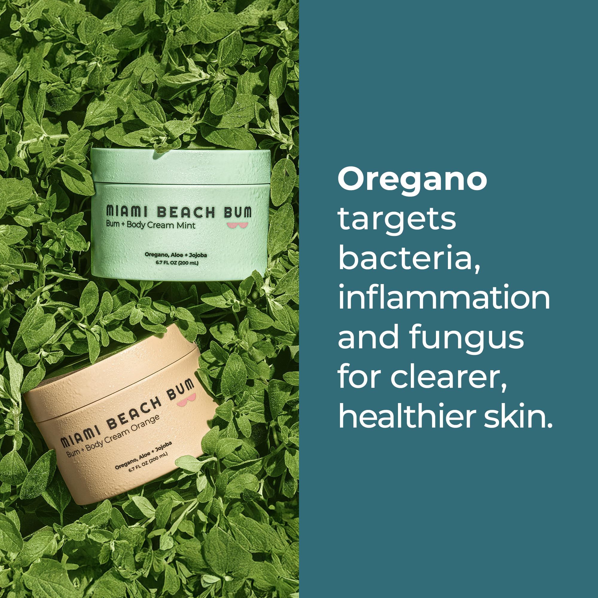 Miami Beach Bum Bum + Body Butter Cream – Daily Moisturizer with Oregano Oil (3.4 oz)