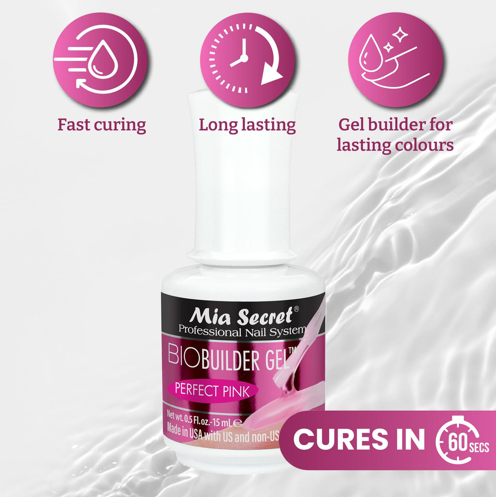 Mia Secret Bio Builder Gel - Perfect Pink (0.5 fl oz) | Builder Gel for Nails