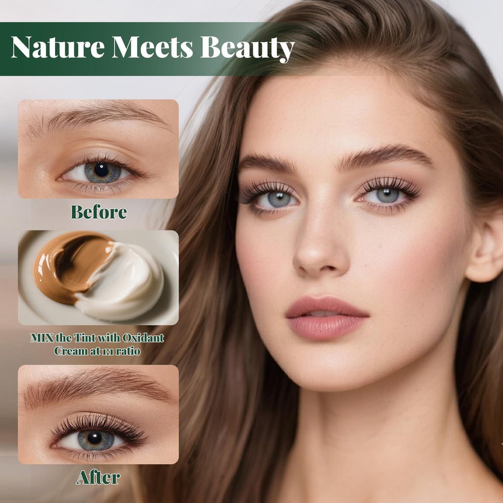 MIBYLEN Lash & Brow Color Kit with Olive Oil – Safe DIY Salon-Quality Black