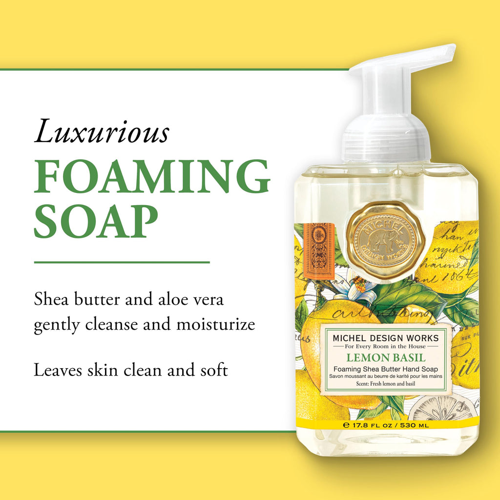 Michel Design Works Lemon Basil Foaming Hand Soap – 3 Pack (17.8 fl oz each)