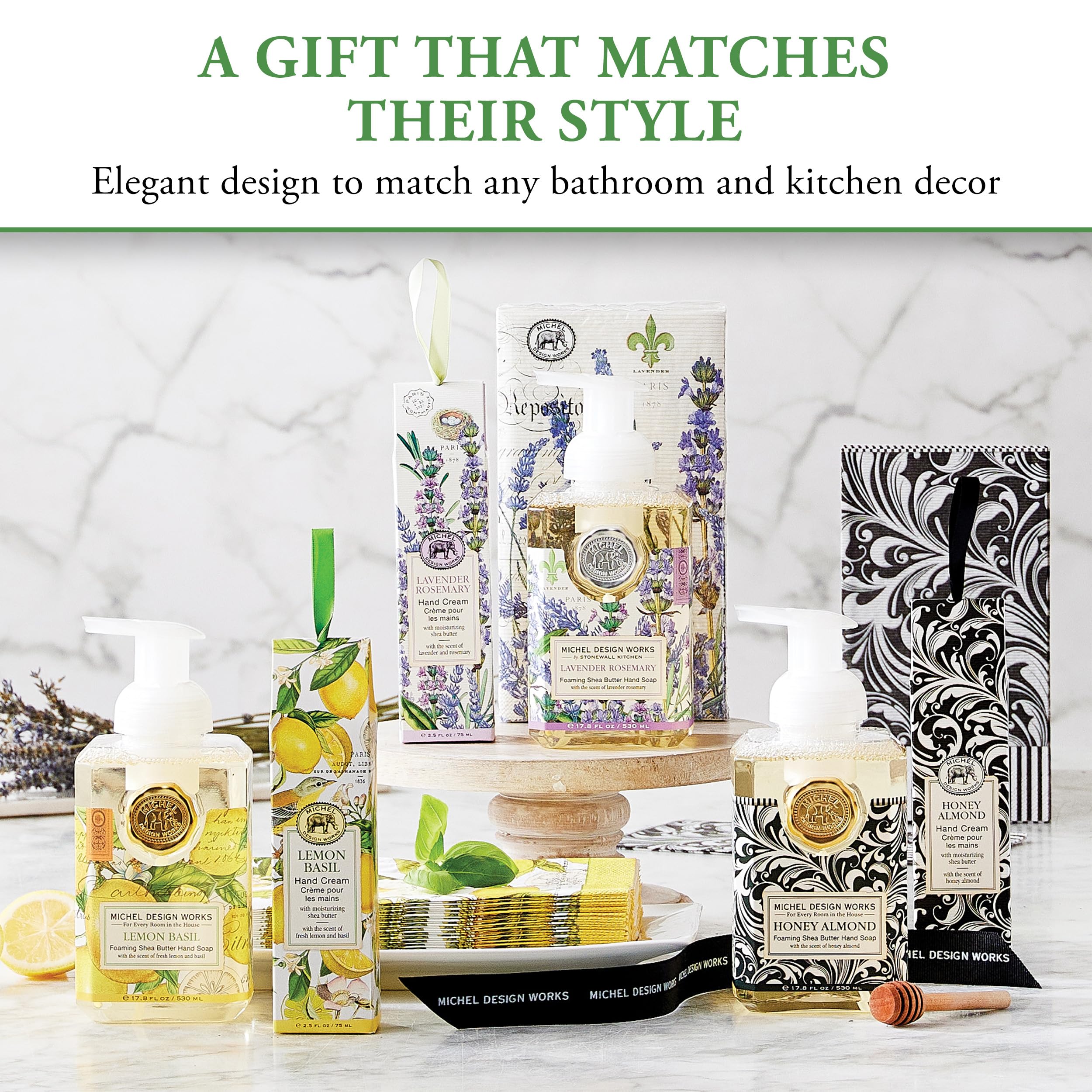 Michel Design Works Lemon Basil Foaming Hand Soap – 3 Pack (17.8 fl oz each)