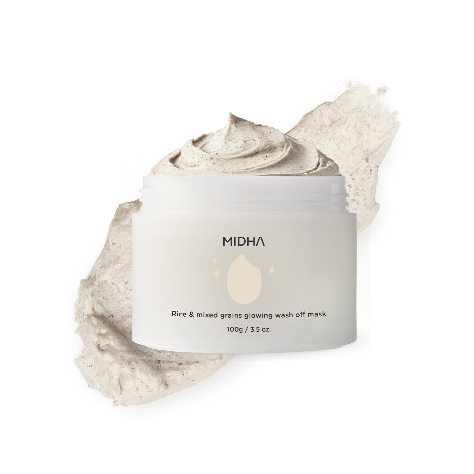 MIDHA Rice & Mixed Grains Glow Wash-off Mask – Gentle Exfoliation & Radiance (3.5oz/100g)