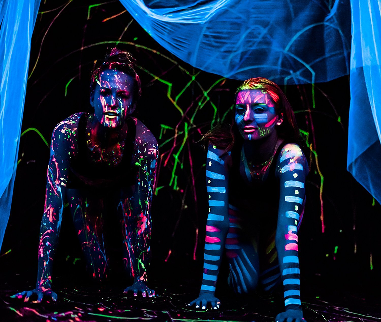 Midnight Glo UV Neon Face & Body Paint – 8 Color 2oz Set