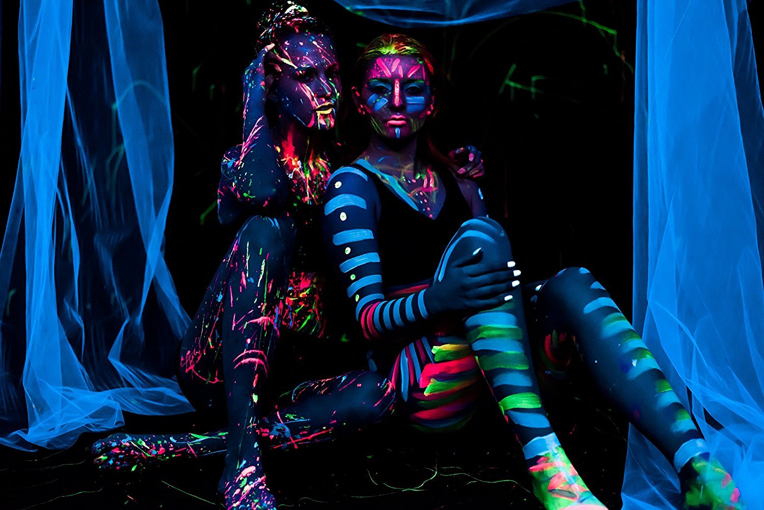 Midnight Glo UV Neon Face & Body Paint – 8 Color 2oz Set