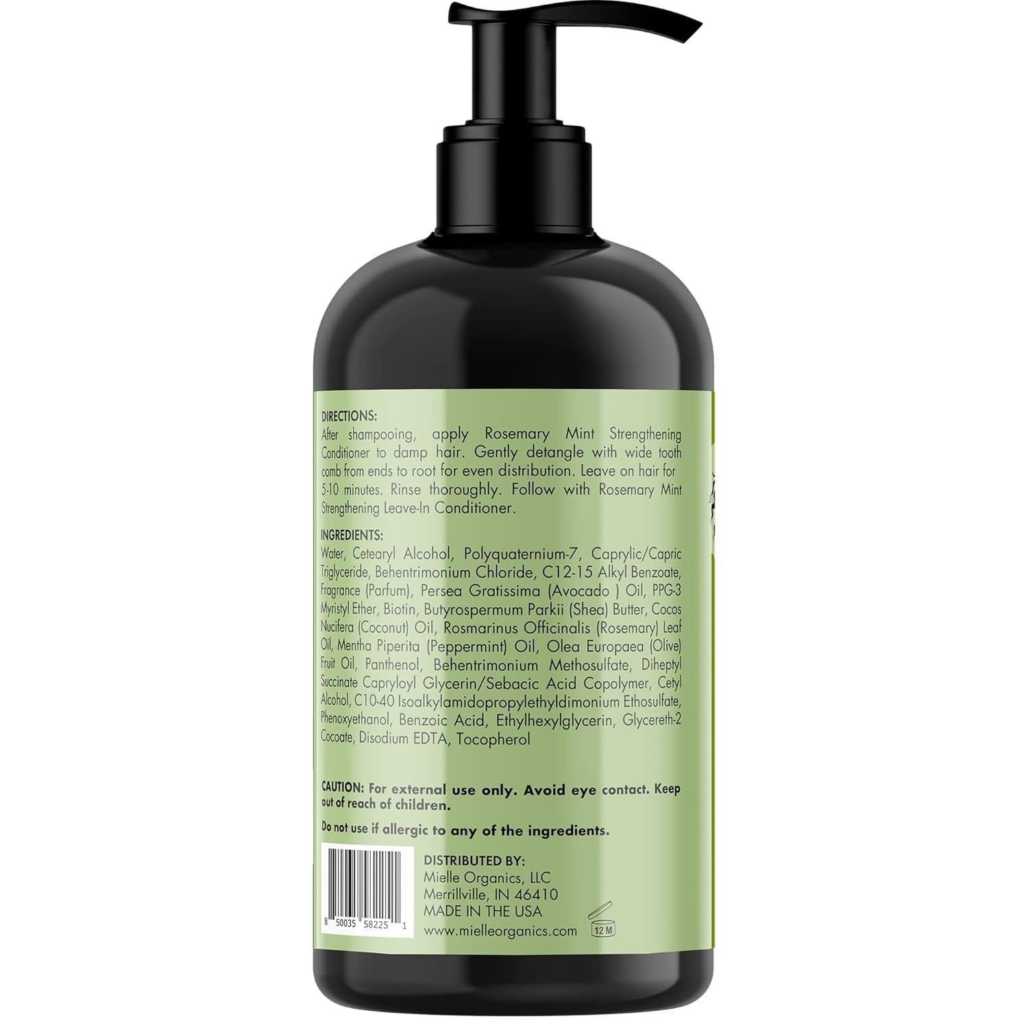 Mielle Organics Rosemary Mint Strengthening Hair Conditioner – Biotin, Detangling & Hydration (12 oz)