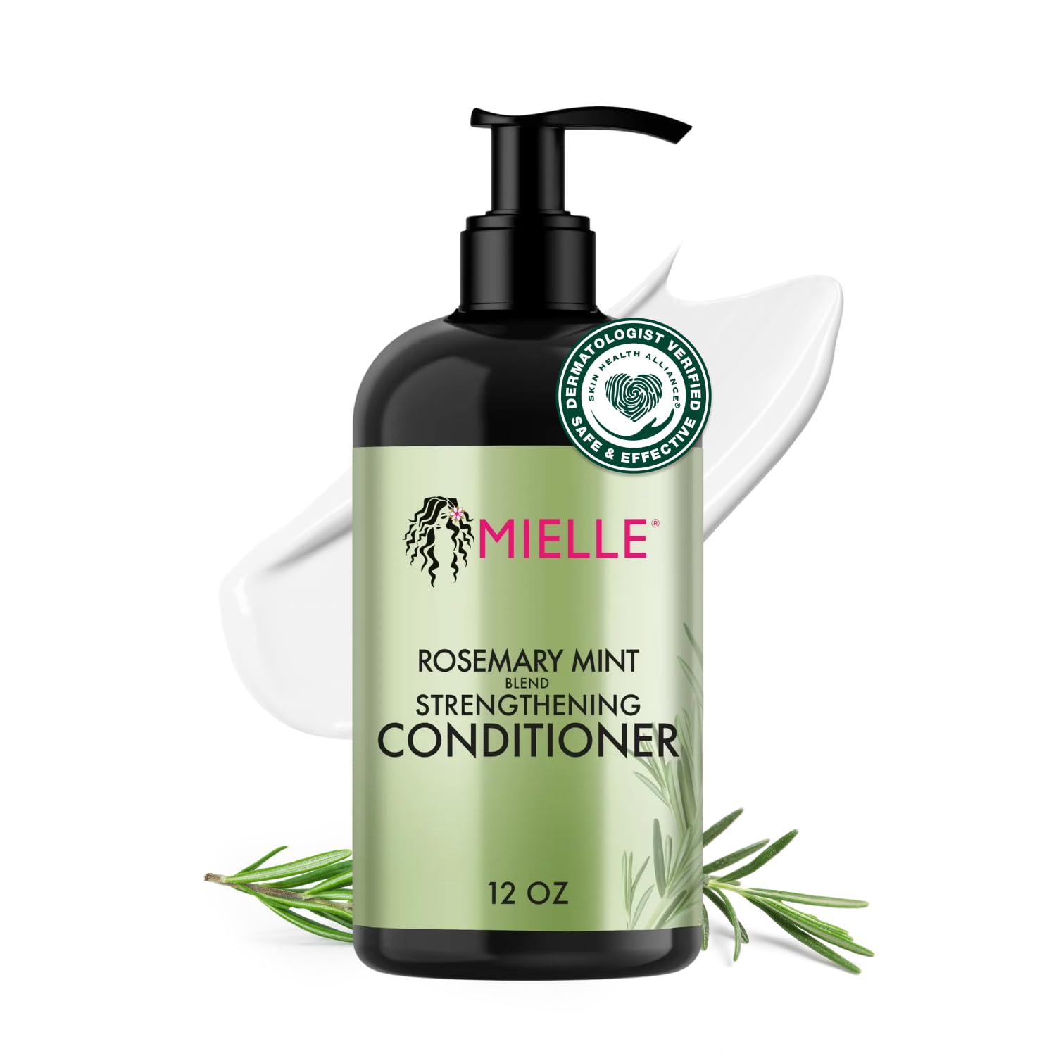 Mielle Organics Rosemary Mint Strengthening Hair Conditioner – Biotin, Detangling & Hydration (12 oz)