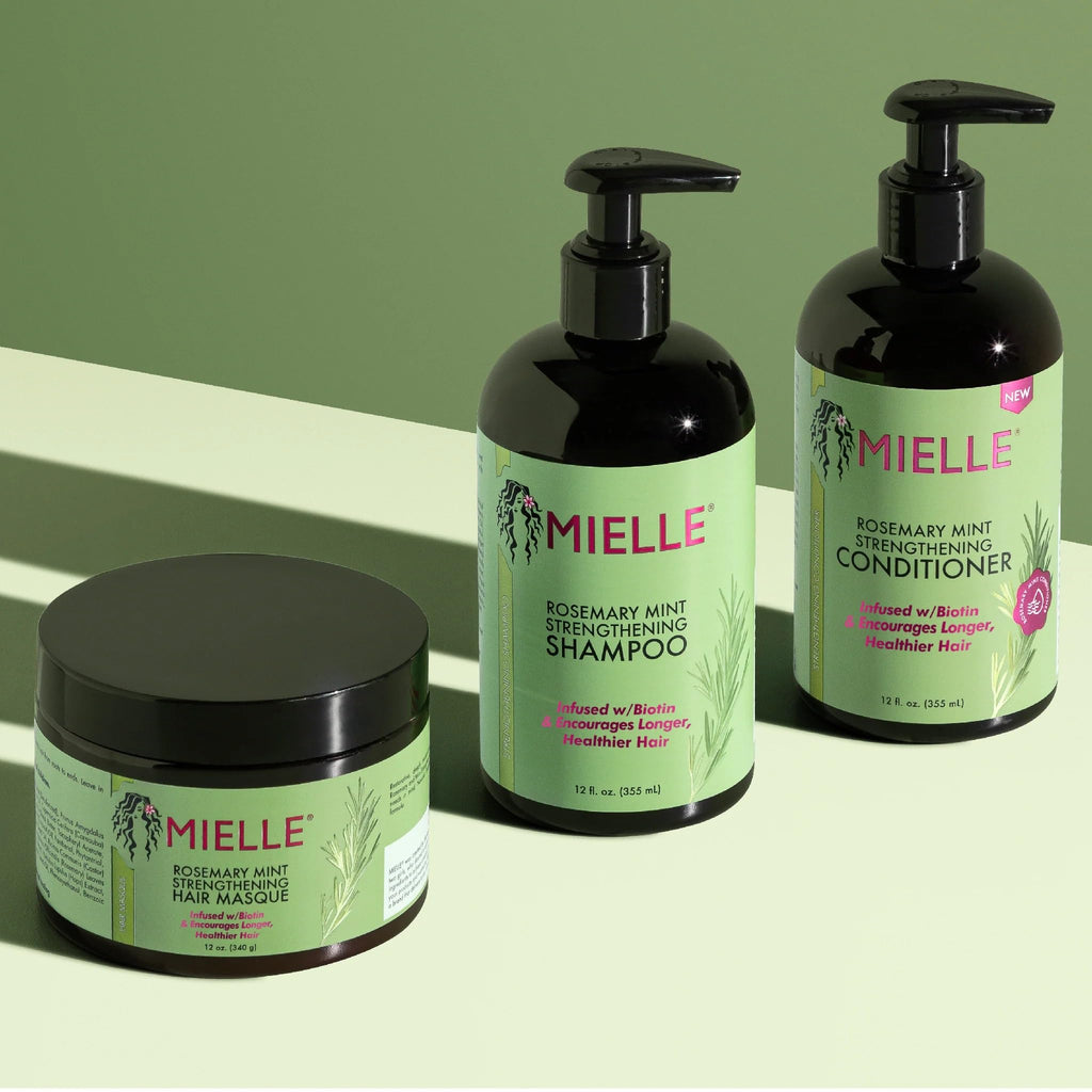 Mielle Rosemary Mint Biotin Infused Strengthening Shampoo & Conditioner Bundle – Stronger, Healthier Hair
