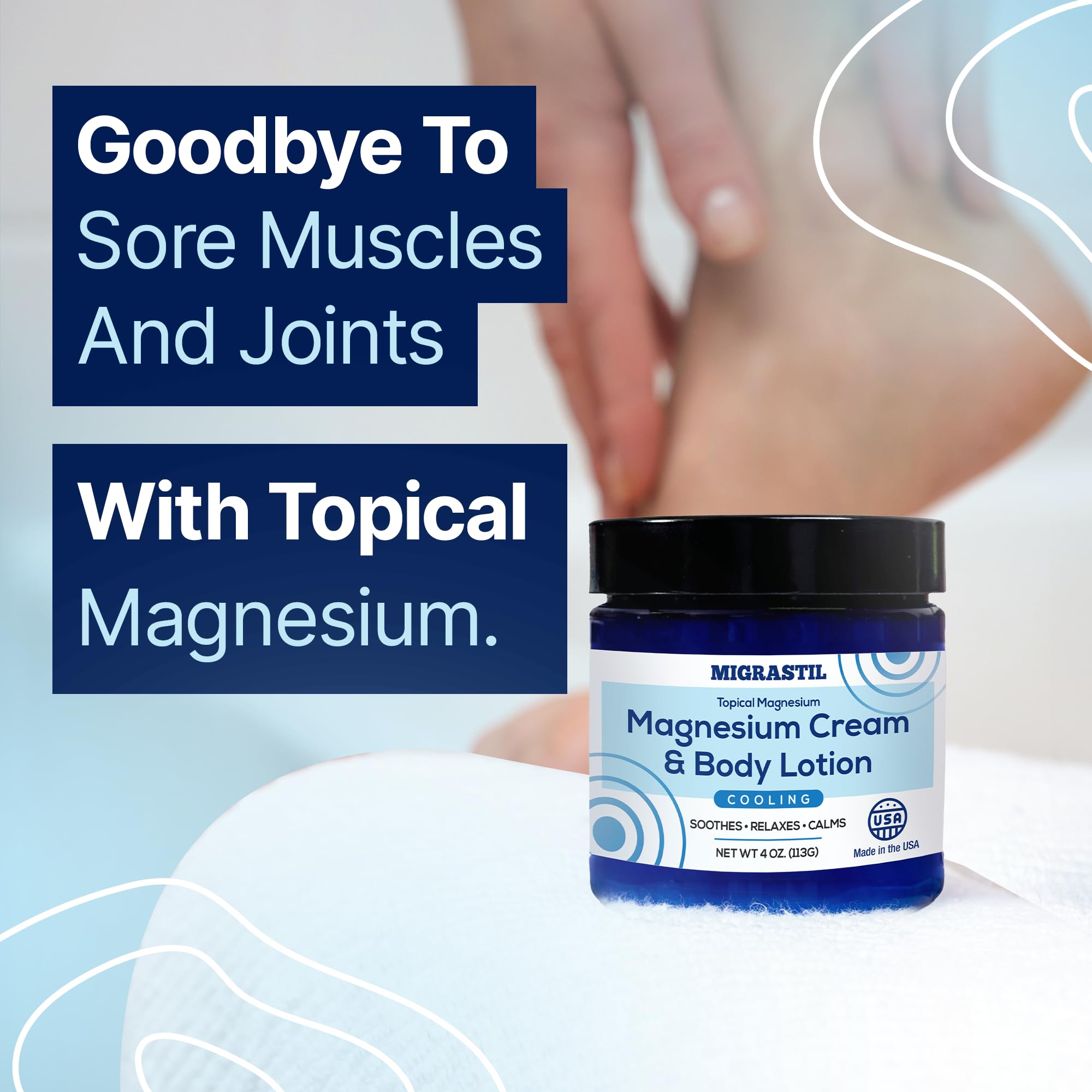 MIGRASTIL Cooling Magnesium Cream & Body Lotion – Sleep Support & Soothing Relief