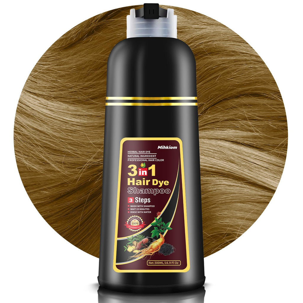Mihkiom Hair Dye Shampoo 3 in 1 – Chestnut Brown Refresh in 20 Minutes | Natural Plant Formula