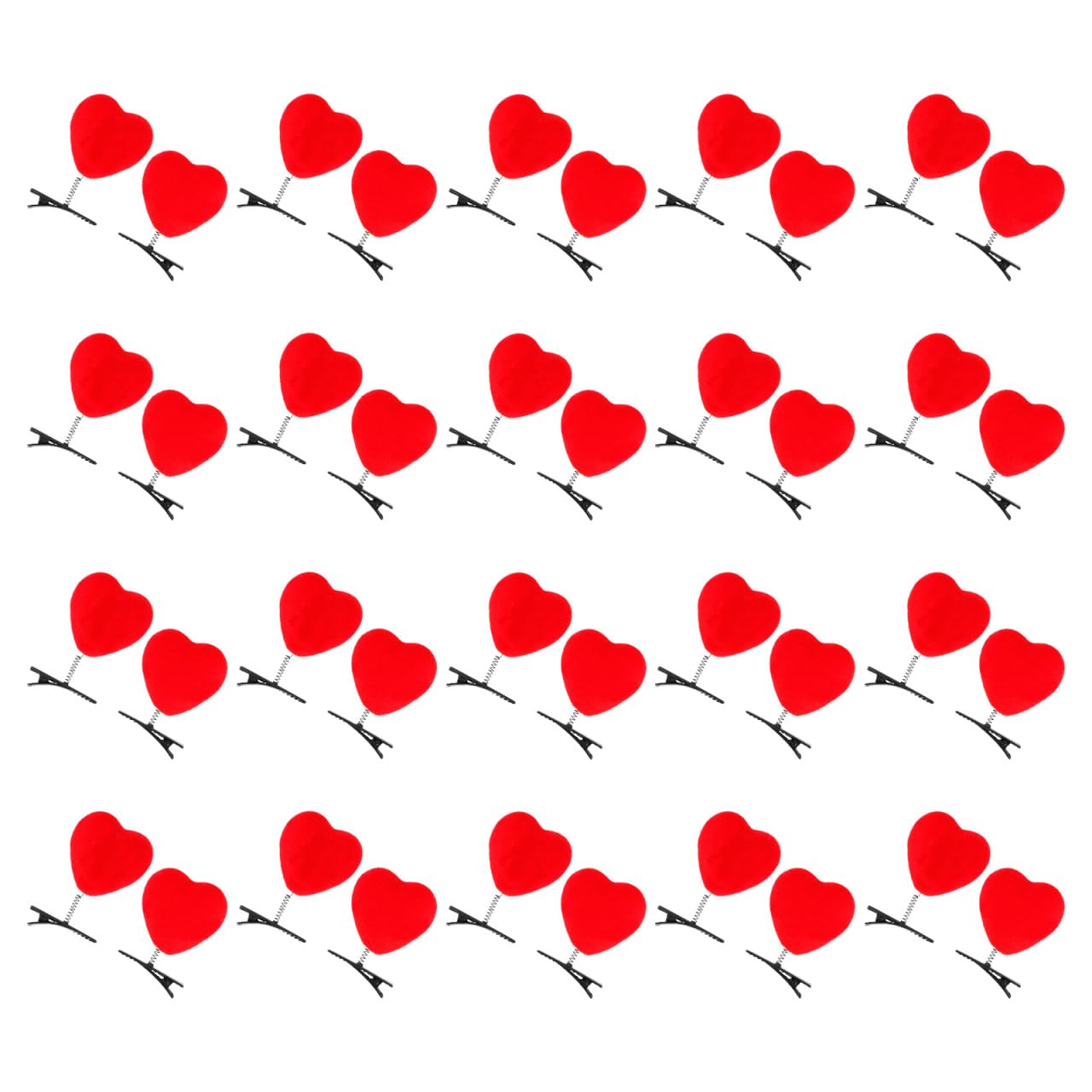 Mikinona 40Pcs Valentine Red Heart Hair Clips – Heart Barrettes for Girls & Women