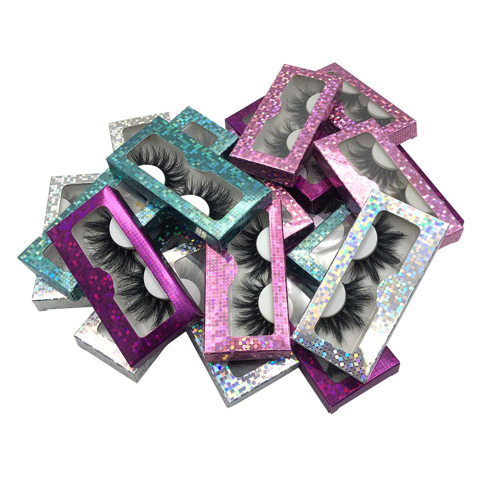 Mikiwi 20-Pack 25mm Real Mink False Eyelashes – Handmade 3D Full-Strip, Cruelty-Free, Dramatic Black Lashes, 20 Pairs
