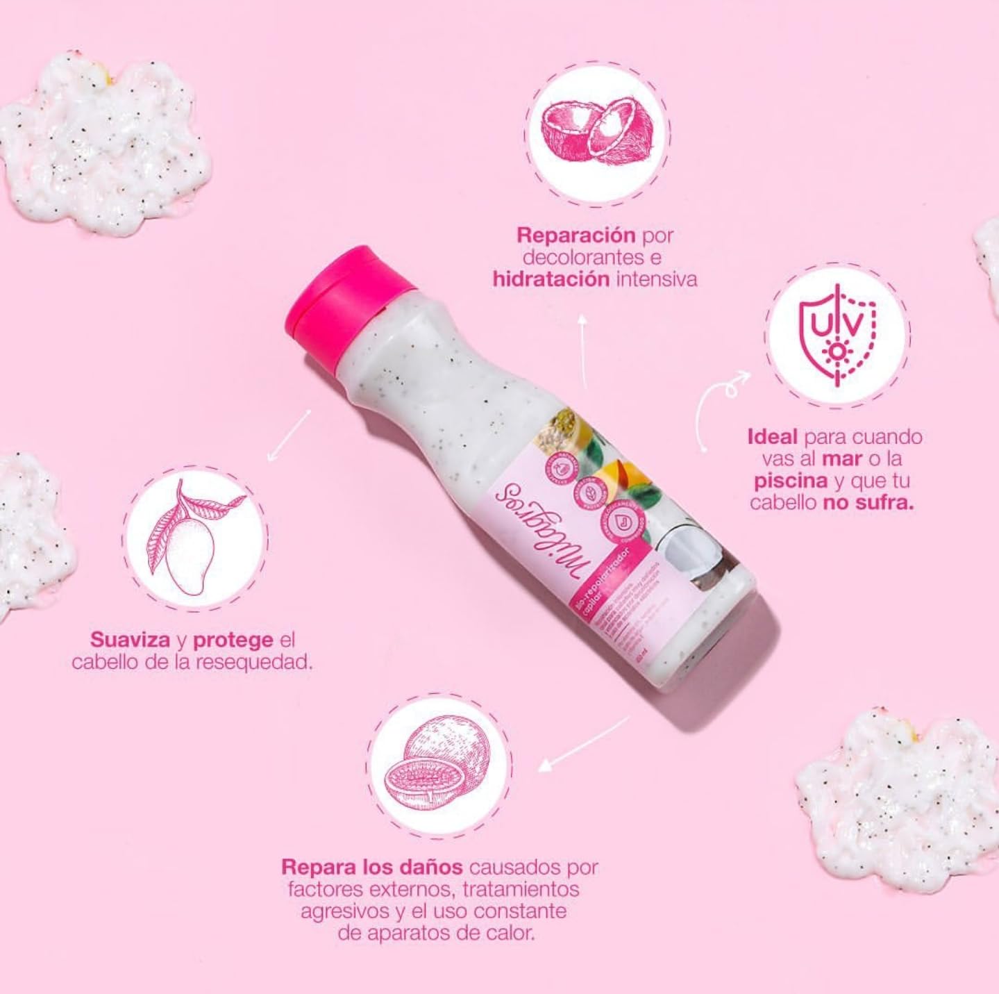 Milagros Herbal Shampoo & Biorepolarizer | Hair Strength, Shine & Renewal | Colombia