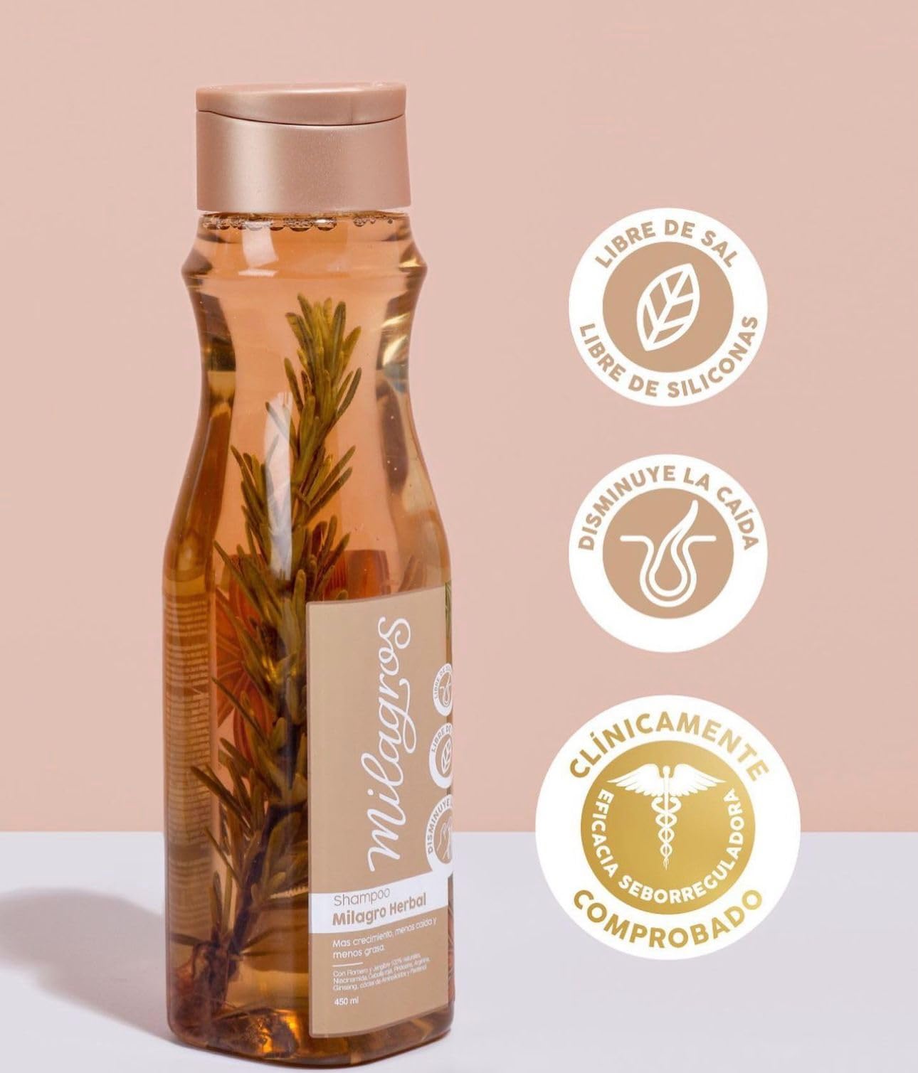 Milagros Herbal Shampoo & Biorepolarizer | Hair Strength, Shine & Renewal | Colombia