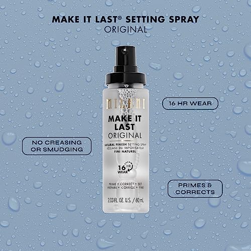 Milani Make It Last Setting Spray + Primer Original – Natural Finish with Niacinamide, 2-Pack (2.03 fl oz each)