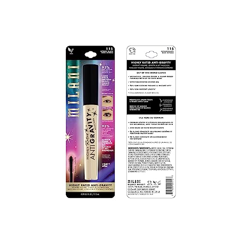 Milani Mascara Volume & Length – Anti-Gravity Black, Hourglass Wand, Castor Oil (2 Pack)