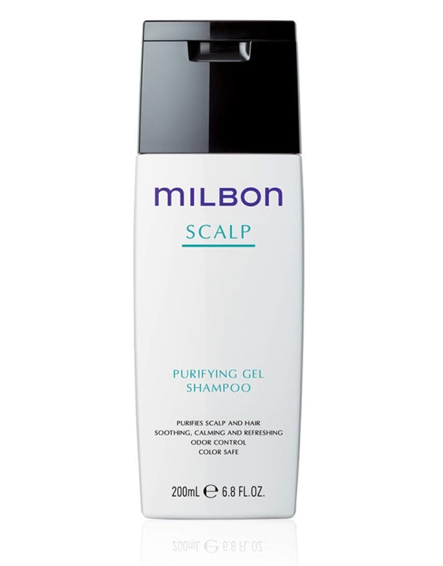Milbon Scalp Purifying Gel Shampoo 6.8 oz | Detoxifies Excess Oils & Refreshes Scalp