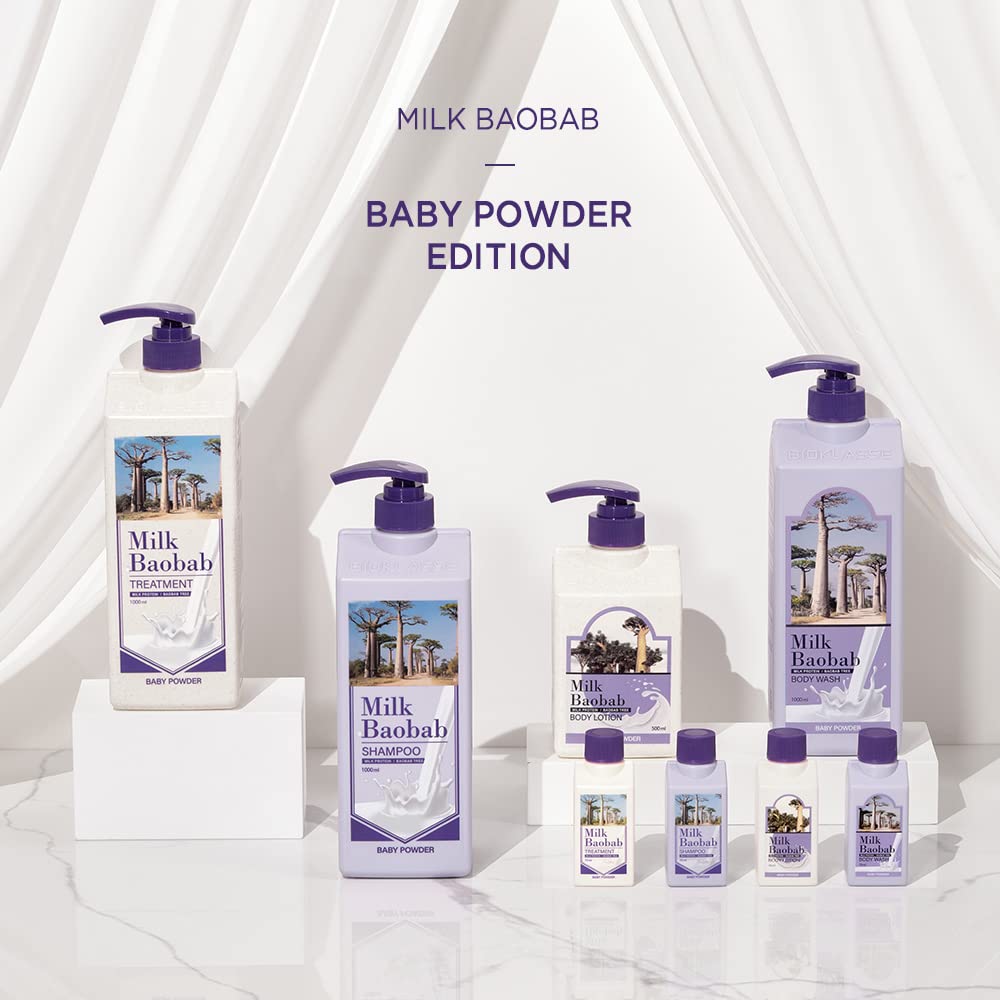 Milk Baobab Body Lotion – Bioklass Baby Powder Scented, Korean Skincare 16.9 oz