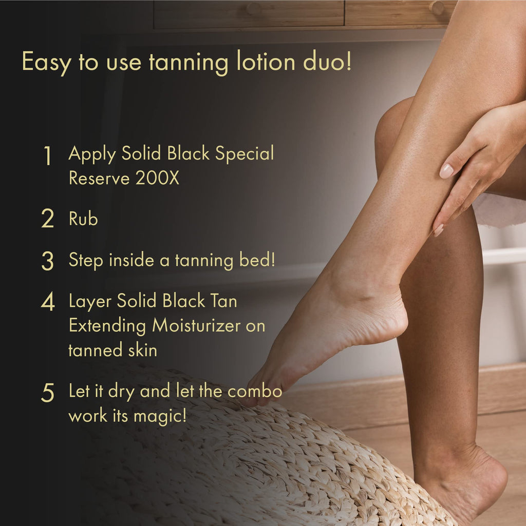 Millennium Tanning Solid Black 200X Tan Lotion & Extender – 13.5 & 18.25 oz